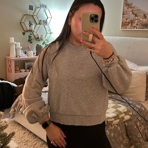 Balloon sleeve size L grey crewneck